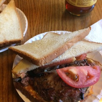 Louis' Lunch - The iconic burger with cheese, tomato, and onion - Burgers Near Me - New Haven, Connecticut Louis' Lunch - The iconic burger with cheese, tomato, and onion - Burgers Near Me - New Haven, Connecticut