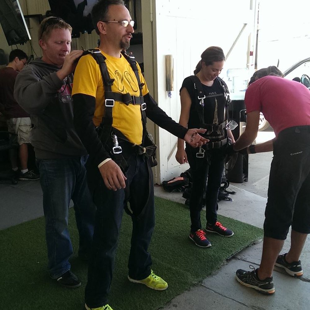 Pacific Coast Skydiving - Chris & John are harnessing in Drew & Jess. Great way to kick off a 4 day company conference than with an adrenaline rush! @IsaCopes - Skydiving Near Me - San Diego, California Pacific Coast Skydiving - Chris & John are harnessing in Drew & Jess. Great way to kick off a 4 day company conference than with an adrenaline rush! @IsaCopes - Skydiving Near Me - San Diego, California