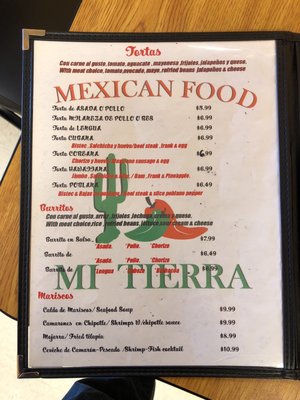 Menu photo 5 Mi Tierra Columbus, IN