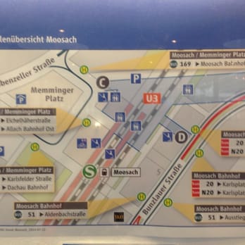 U/S-Bahnhof Moosach - Übersichtsplan Haltestellen - Public Transportation Near Me - Munich, BY