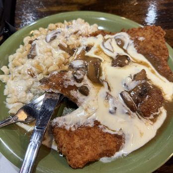 Julia's German Stammtisch - Cheesy Jager with spaetzle - German Near Me - Columbia, South Carolina Julia's German Stammtisch - Cheesy Jager with spaetzle - German Near Me - Columbia, South Carolina
