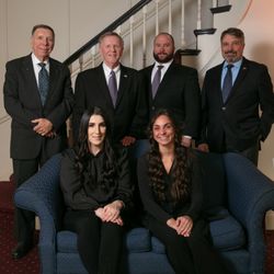 Keyser Carr Simpson Hammerl Funeral & Cremation Service - Our six funeral directors, including Luke and Eric Keyser, in the front hall of our Kingston, NY funeral home.