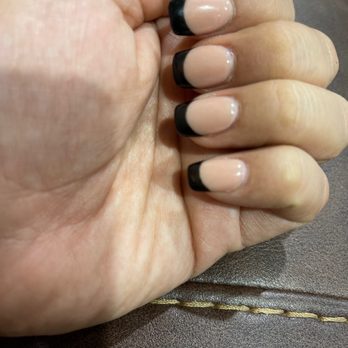AMC Nails - I wanted a straight black line and he did this because "it looks better". - Nail Salons Near Me - Pasadena, Texas AMC Nails - I wanted a straight black line and he did this because "it looks better". - Nail Salons Near Me - Pasadena, Texas