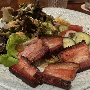 Tiffins Restaurant - Off the Specials Menu...Land Salad with pork belly. - New American Near Me - Lake Buena Vista, Florida Tiffins Restaurant - Off the Specials Menu...Land Salad with pork belly. - New American Near Me - Lake Buena Vista, Florida