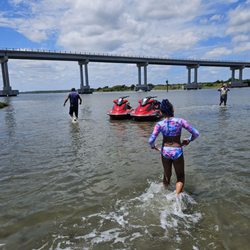 National Jet Ski & Boat Rentals - The jetskis we rented and my daughter who rode with me
