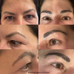 Refine Beauty Studio - First session - Combo Brow correction. After 6 weeks of healing client will come in for removal of unwanted previous pmu