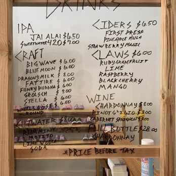 Epic Axe Throwing - Drink menu - Axe Throwing Near Me - Orlando, Florida