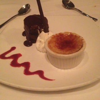 Summit House - Creme brûlée and chocolate torte for dessert - Steakhouses Near Me - Fullerton, California Summit House - Creme brûlée and chocolate torte for dessert - Steakhouses Near Me - Fullerton, California