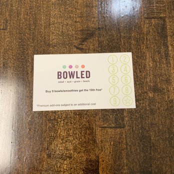 Bowled - Punch card - Acai Bowls Near Me - Schenectady, New York