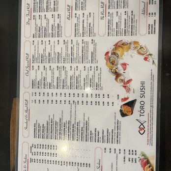Toro sushi - Menu 11/7/2025 - Sushi Bars Near Me - Henderson, Nevada