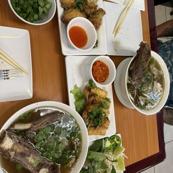 LaSam Pho - 1a- Special Bowl,  Garlic Butter roasted chicken wings and Shrimp eggrolls - Noodles Near Me - Citrus Heights, California