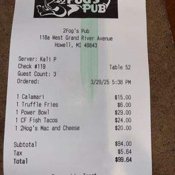 2 FOG's Pub - New American Near Me - Howell, Michigan