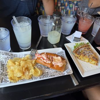 State Line Lobster - 3 oz Lobster roll and cheddar corn pie. Both outstanding! - Seafood Near Me - Kittery, Maine State Line Lobster - 3 oz Lobster roll and cheddar corn pie. Both outstanding! - Seafood Near Me - Kittery, Maine