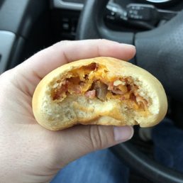 Bacon and cheese. Very dry and lacking flavor.