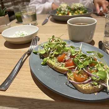 The Well - Avacado toast with side of poached eggs - Gluten-Free Near Me - Austin, Texas The Well - Avacado toast with side of poached eggs - Gluten-Free Near Me - Austin, Texas