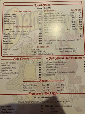Menu photo 4 Dempsey's Seafood & Steak Kiln, MS Menu photo 4 Dempsey's Seafood & Steak Kiln, MS