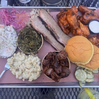 Nickel's Pit BBQ - The North Franklin w/ Honey garlic bbq & medium wings, coleslaw, mac & cheese & greens. - Barbeque Near Me - Watkins Glen, New York Nickel's Pit BBQ - The North Franklin w/ Honey garlic bbq & medium wings, coleslaw, mac & cheese & greens. - Barbeque Near Me - Watkins Glen, New York