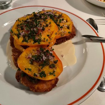 FIG - Pork schnitzel with heirloom tomato - New American Near Me - Charleston, South Carolina