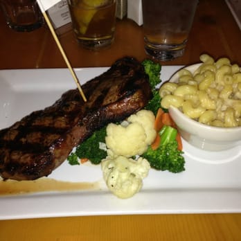 Dusty Boot Roadhouse - NY strip, veggies and Mac  and Cheese!!!! - Mexican Near Me - Avon, Colorado
