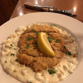 Hugel Haus - Käsespätzel w/ Schnitzel - German Near Me - Ellison Bay, Wisconsin Hugel Haus - Käsespätzel w/ Schnitzel - German Near Me - Ellison Bay, Wisconsin