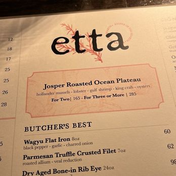 etta - Menu - New American Near Me - Scottsdale, Arizona