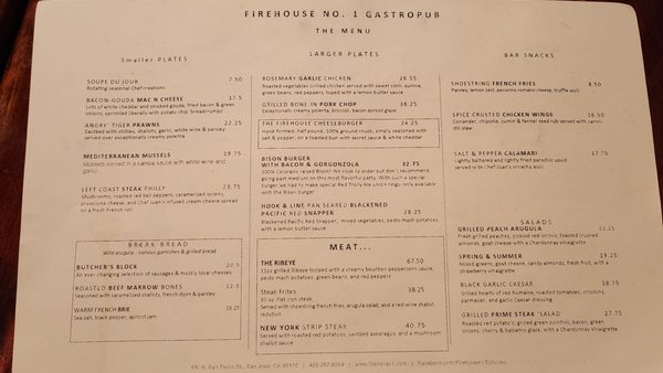 Menu photo 6 Firehouse No.1 Gastropub San Jose, CA
