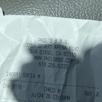 Phil's BBQ - Ordered Togo 3:08pm - Barbeque Near Me - San Diego, California Phil's BBQ - Ordered Togo 3:08pm - Barbeque Near Me - San Diego, California