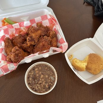 JW's Fish And Biscuits - 10 pc John's Wings, Biscuit, Black eyed peas - Southern Near Me - Sterling, Virginia