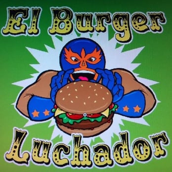 El Burger Luchador - an image of a mexican wrestler eating a burger - Food Trucks Near Me El Burger Luchador - an image of a mexican wrestler eating a burger - Food Trucks Near Me