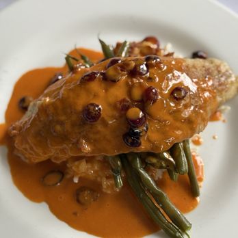 Bell's Mansion - Berry red snapper! Creamy coconut rice with berry sauce! - New American Near Me - Stanhope, New Jersey