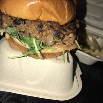 The Standing Room - Black bean veggie burger - Burgers Near Me - Torrance, California The Standing Room - Black bean veggie burger - Burgers Near Me - Torrance, California