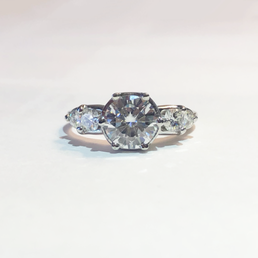 Custom engagement ring created by Basil at Jan Dee. We couldn't be happier with the result!