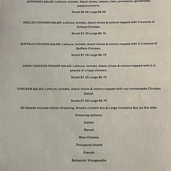 Ina's Pizzeria - Menu