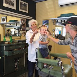 Len's Barbershop - The calmest and most well- behaved toddler I've ever seen getting his hair cut!