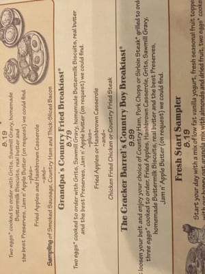 Menu photo 8 Cracker Barrel Old Country Store Port Huron, MI