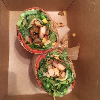 Green Tomato Grill - Build your own wrap with lettuce, chicken, edamame, corn and miso vinaigrette. The miso was extremely salty - New American Near Me - Orange, California Green Tomato Grill - Build your own wrap with lettuce, chicken, edamame, corn and miso vinaigrette. The miso was extremely salty - New American Near Me - Orange, California