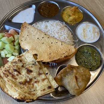 Bombay Palace - Thali (this was take out, so the quantities were more than displayed in the pic) - Indian Near Me - Katy, Texas