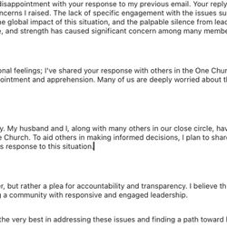 Manchester Christian Church - Final email: my response