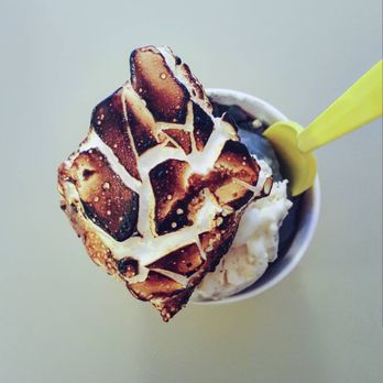 Hello Honey - Charcoal black sesame and honey lavender with a torched marshmallow. Yum. - Ice Cream & Frozen Yogurt Near Me - Cincinnati, Ohio