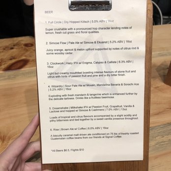 Counterpart Brewing - First page of Beer Menu - Breweries Near Me - Niagara Falls, Ontario