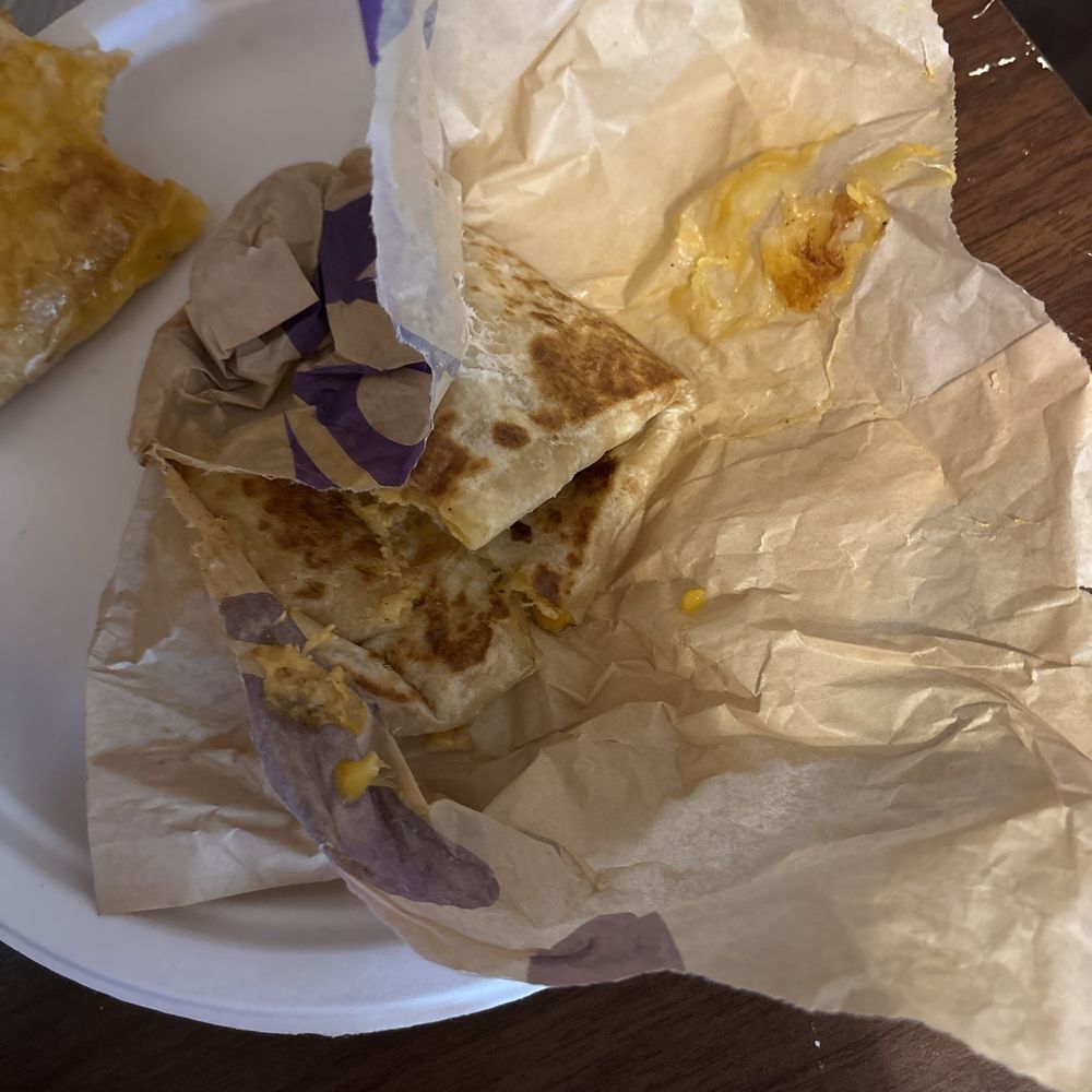 Taco Bell - Quesadilla - Big pile of goo at the bottom of the bag - Fast Food Near Me - Bristow, Oklahoma