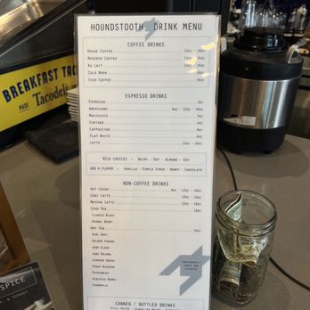 Houndstooth Coffee - Menu - Coffee & Tea Near Me - Austin, Texas