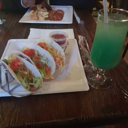 Shrimp tacos .