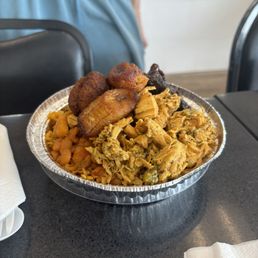 Rice beans plantains pepper chicken Rice beans plantains pepper chicken