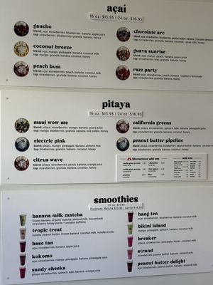 Menu photo 1 Paradise Bowls Hermosa Beach, CA