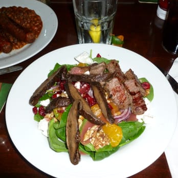 The Black Dog Pub - Crunchy Spinach Salad + Grilled Steak - Gastropubs Near Me - Scarborough, Ontario The Black Dog Pub - Crunchy Spinach Salad + Grilled Steak - Gastropubs Near Me - Scarborough, Ontario