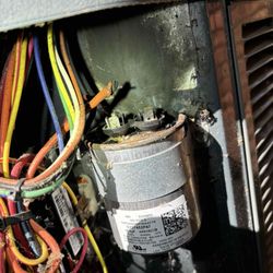 Best Virginia Heating and Cooling - These are the wires that burned.   My regular HVAC tech told me if would be $5,000 to repair or $11,000 to replace.