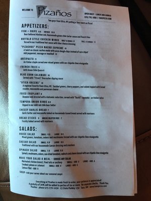 Menu photo 3 Pizanos Taos, NM