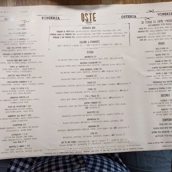OSTE - Menu - Italian Near Me - Los Angeles, California