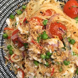 Brick Lane Espresso - Spaghatini is a favorite with crab in it!